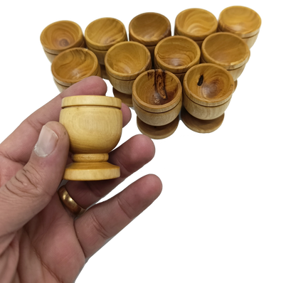 Handcrafted Olive Wood Cup from Bethlehem | Small Wooden Communion or Prayer mini Cup | Holy Land Artisan Craft | 1.57" x 1.38"