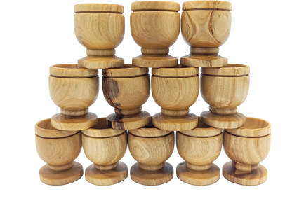 Handcrafted Olive Wood Cup from Bethlehem | Small Wooden Communion or Prayer mini Cup | Holy Land Artisan Craft | 1.57" x 1.38"