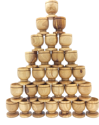 Handcrafted Olive Wood Cup from Bethlehem | Small Wooden Communion or Prayer mini Cup | Holy Land Artisan Craft | 1.57" x 1.38"
