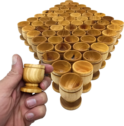 Handcrafted Olive Wood Cup from Bethlehem | Small Wooden Communion or Prayer mini Cup | Holy Land Artisan Craft | 1.57" x 1.38"