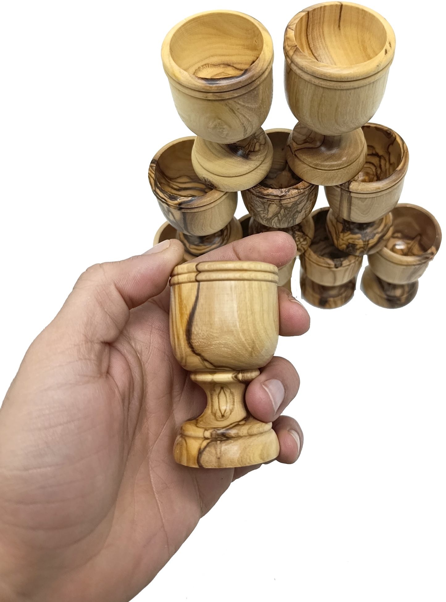 Handcrafted Olive Wood Cup from Bethlehem | Handmade Holy Land Wooden small Cup by Zuluf