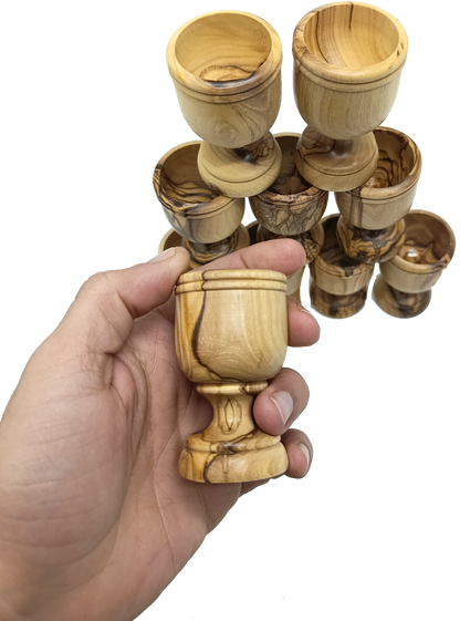 Handcrafted Olive Wood Cup from Bethlehem | Handmade Holy Land Wooden small Cup by Zuluf