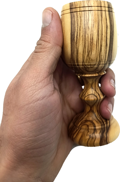 Handmade Olive Wood Medium Cup from Bethlehem | Holy Land Wooden Chalice