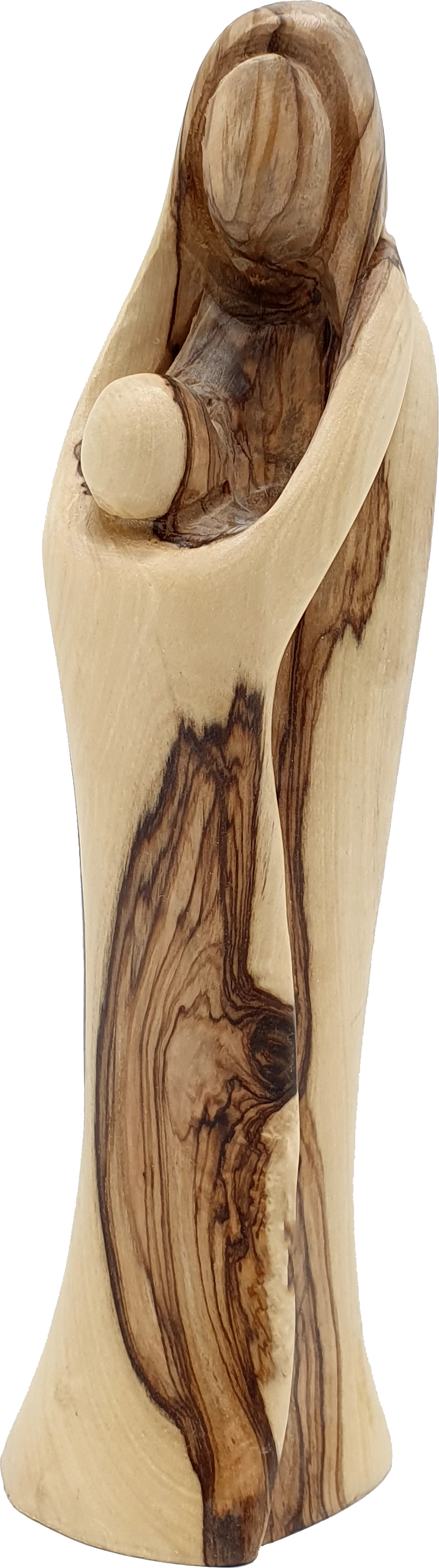 Mary and Baby Jesus Handcrafted Olivewood Statue by Zuluf 7.2 Inches