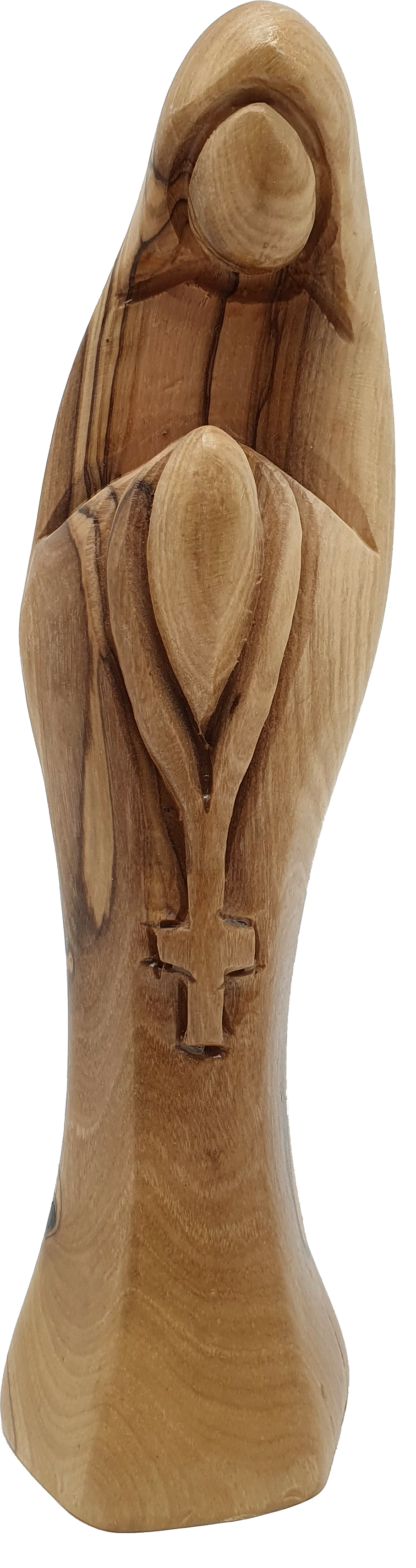 Praying Virgin Mary Olive Wood Carving Statue from Bethlehem 8 Inch
