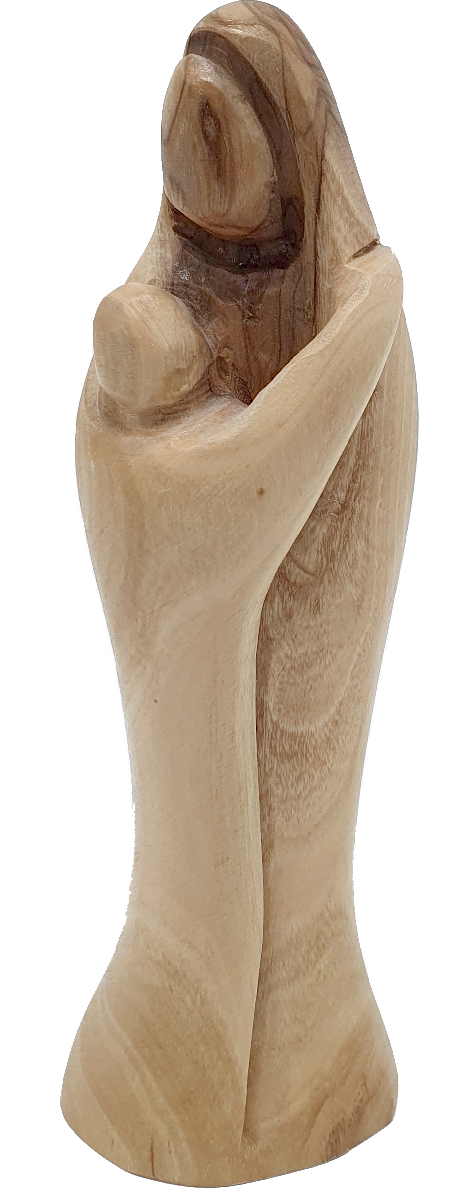 Virgin Mary and Baby Jesus Handcrafted Olive Wood Statue 5.3 Inch