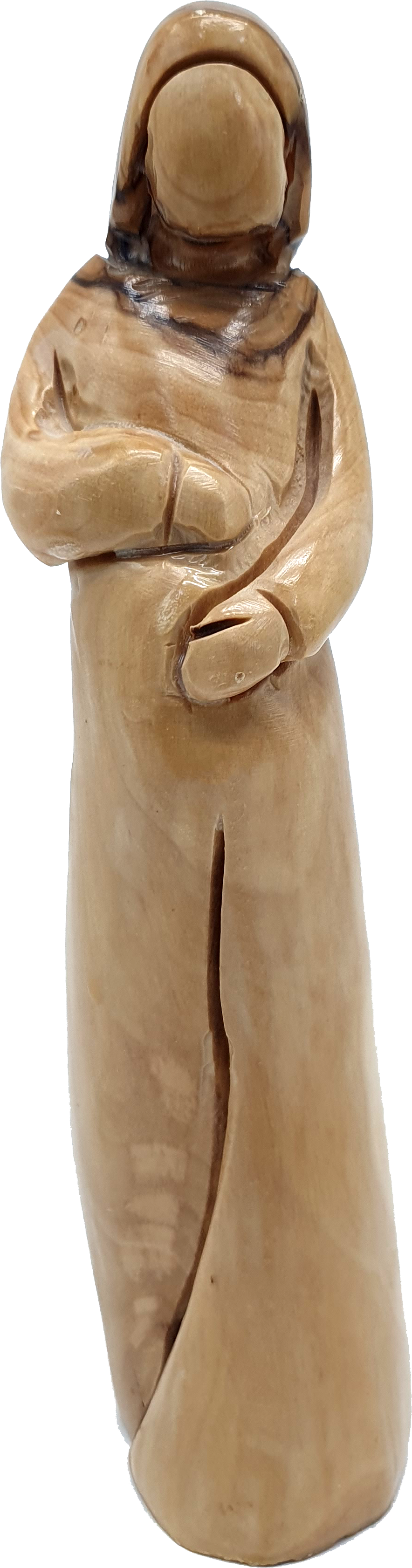 Olive Wood Blessed Mother Carrying Statue from Bethlehem