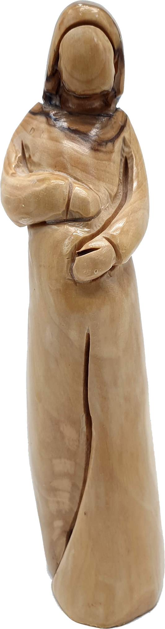 Olive Wood Blessed Mother Carrying Statue from Bethlehem