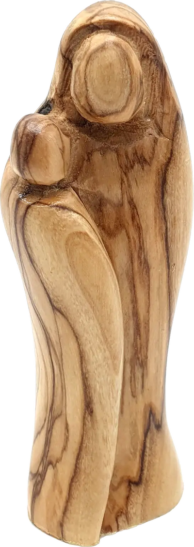 Handmade Olive Wood Mary and Jesus Statue from Holy Land