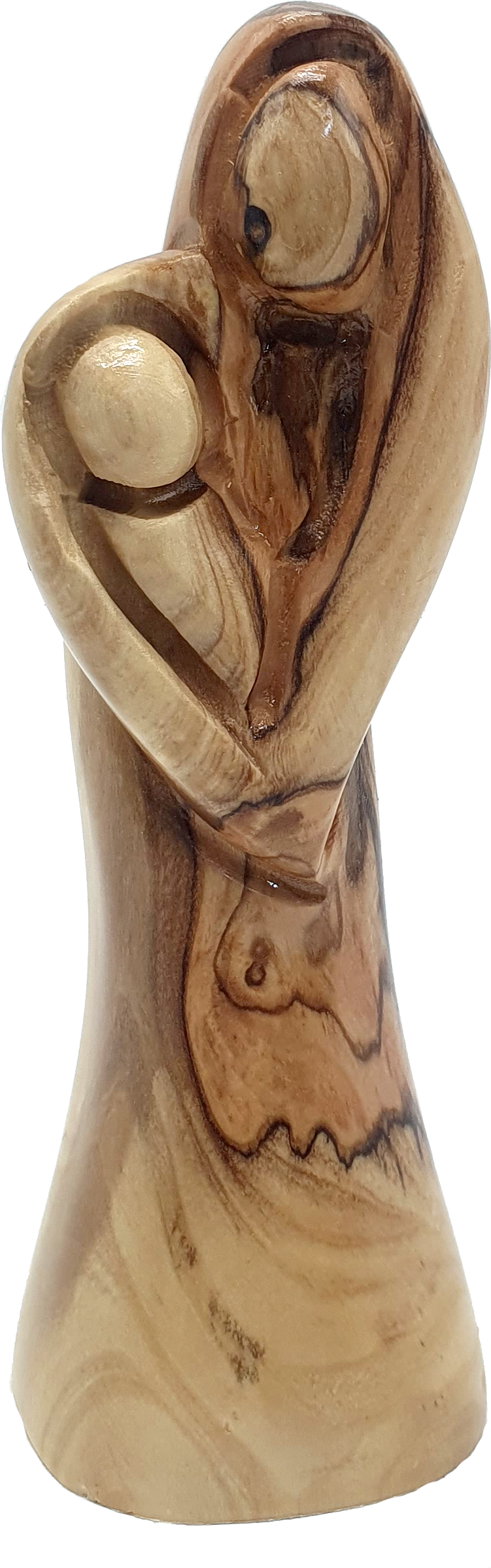 Olive Wood Statue of Mary Holding Baby Jesus Handmade in Bethlehem