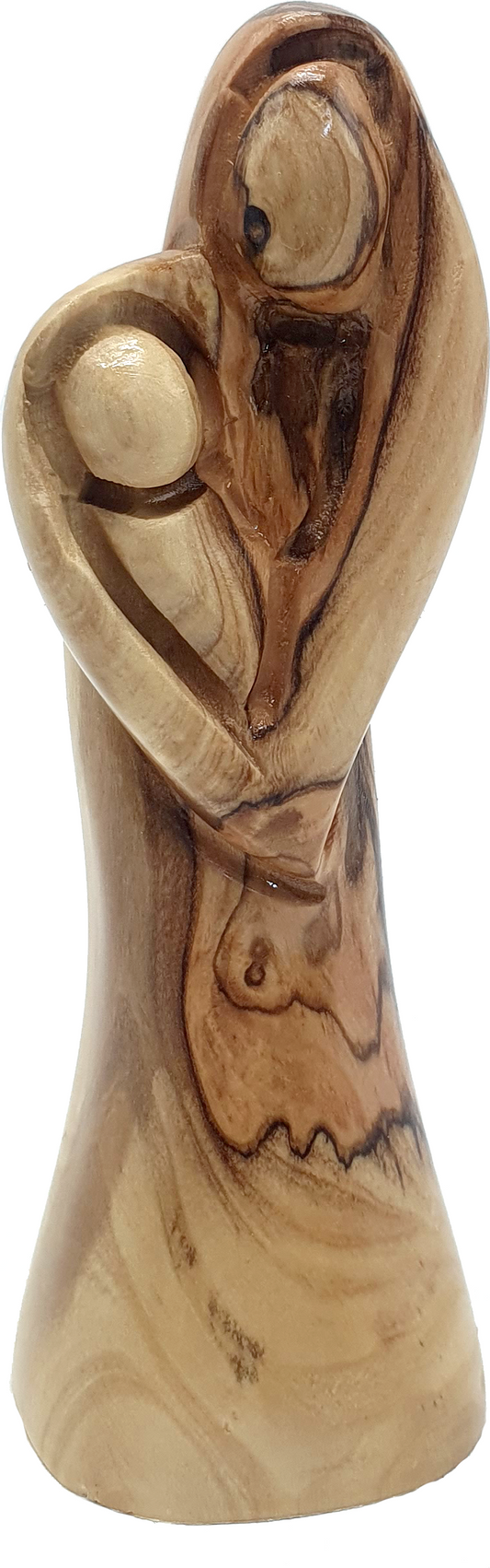 Olive Wood Statue of Mary Holding Baby Jesus Handmade in Bethlehem
