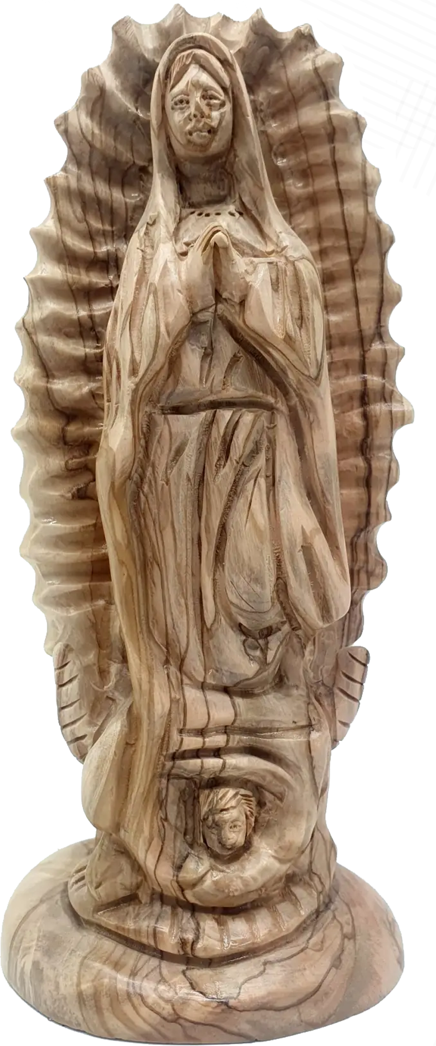 Virgin Mary Our Lady of Guadalupe Statue Olive Wood from Bethlehem
