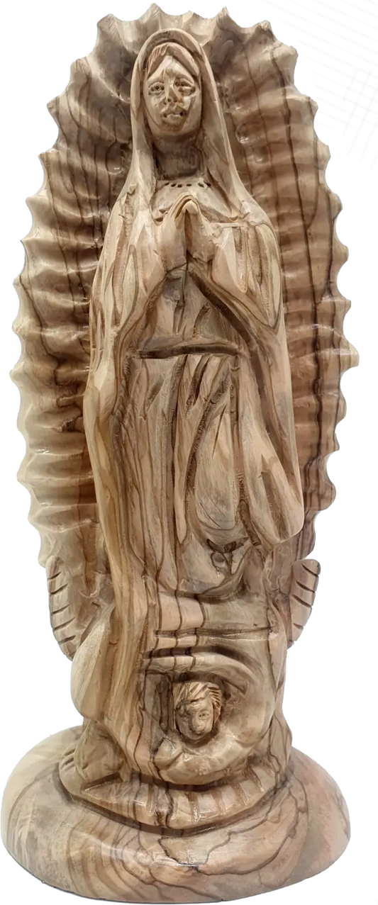 Virgin Mary Our Lady of Guadalupe Statue Olive Wood from Bethlehem