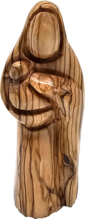 Virgin Mary and Baby Jesus Olive Wood Statue from the Holy Land