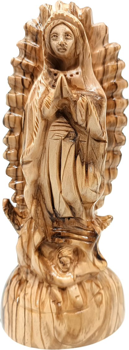 Our Lady of Guadalupe Statue Handcrafted from Bethlehem Olive Wood