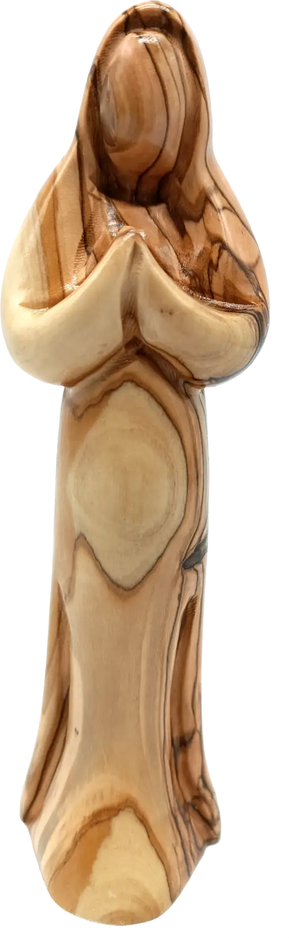 Hand-Carved Olive Wood Virgin Mary Statue 7.5 Inch