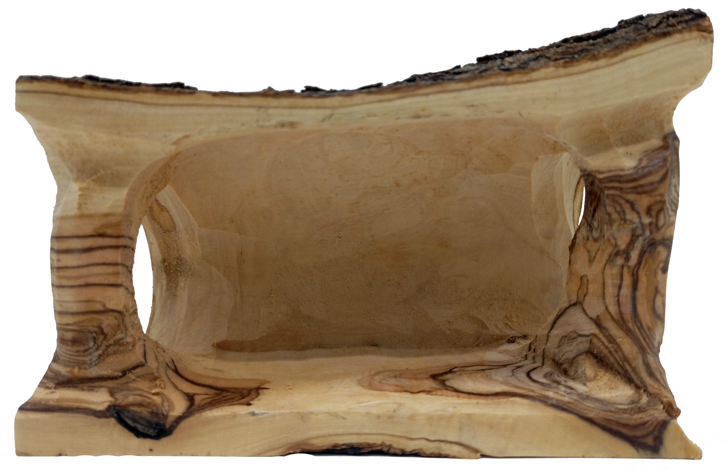 Hand-Carved Olive Wood Mini Tabletop Cave Stable Nativity from Bethlehem