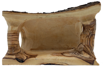Hand-Carved Olive Wood Mini Tabletop Cave Stable Nativity from Bethlehem