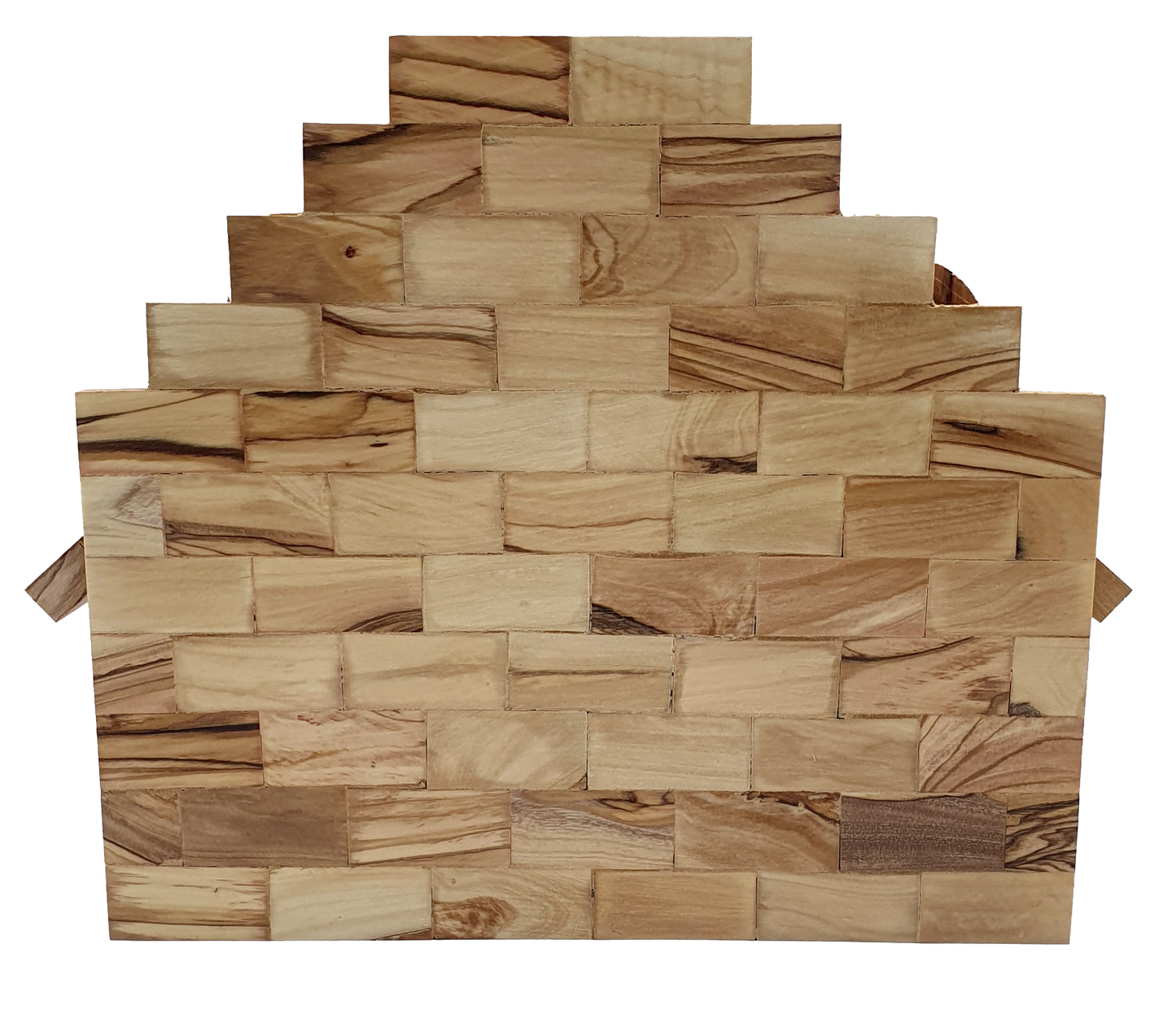 Hand-Carved Olive Wood Nativity Set with Bark Roof from Bethlehem