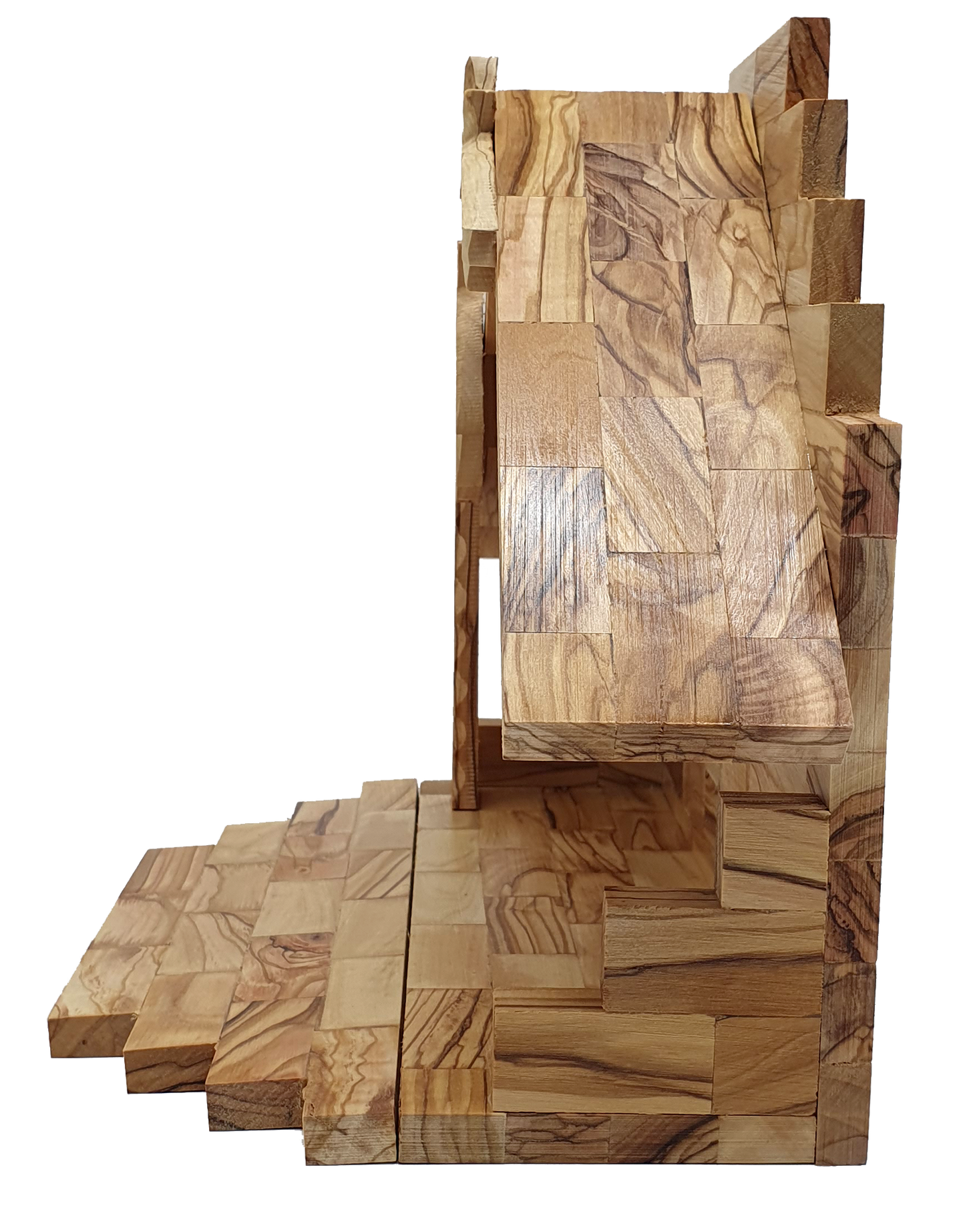 Hand-Carved Olive Wood Nativity Set with Bark Roof from Bethlehem