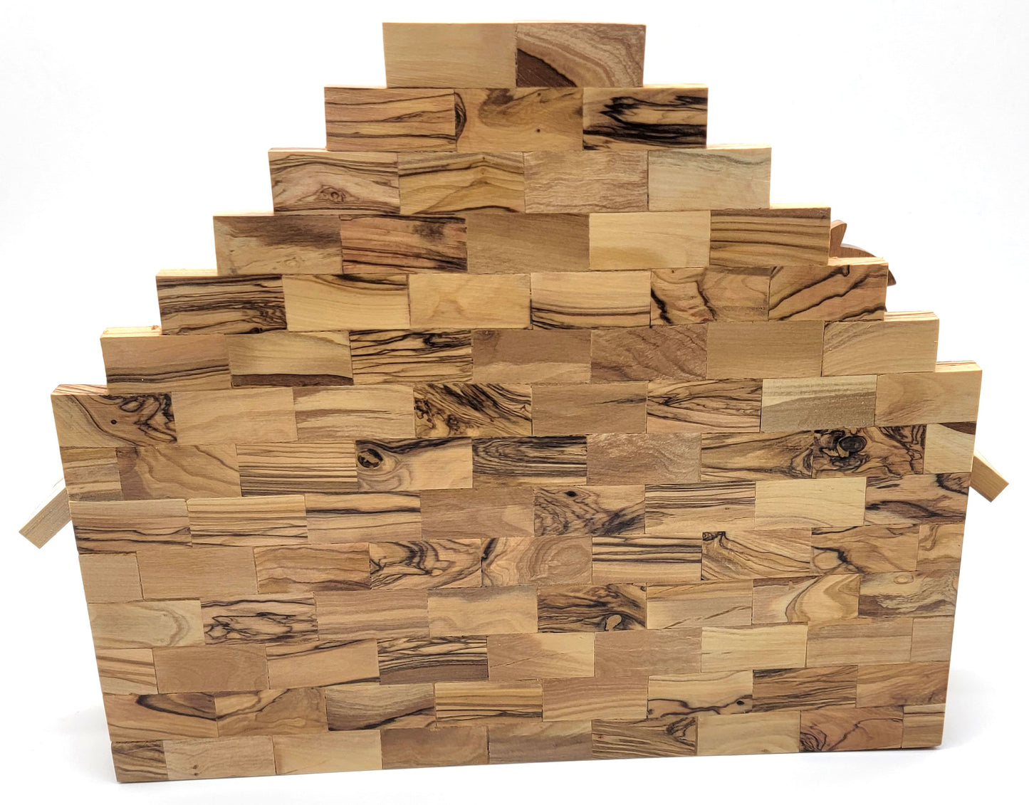 Hand-Carved Olive Wood Nativity Set with Bark Roof from Bethlehem