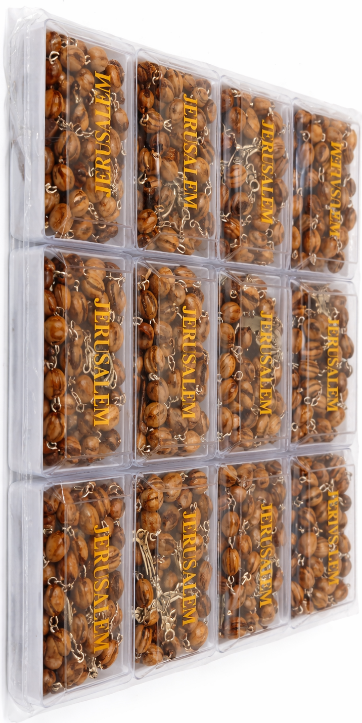 Rosary Set – 12 Pieces with Individual Plastic Cases | 60 cm Prayer Beads