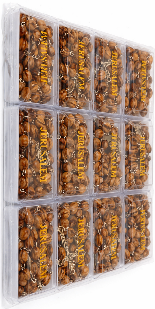 Rosary Set – 12 Pieces with Individual Plastic Cases | 60 cm Prayer Beads
