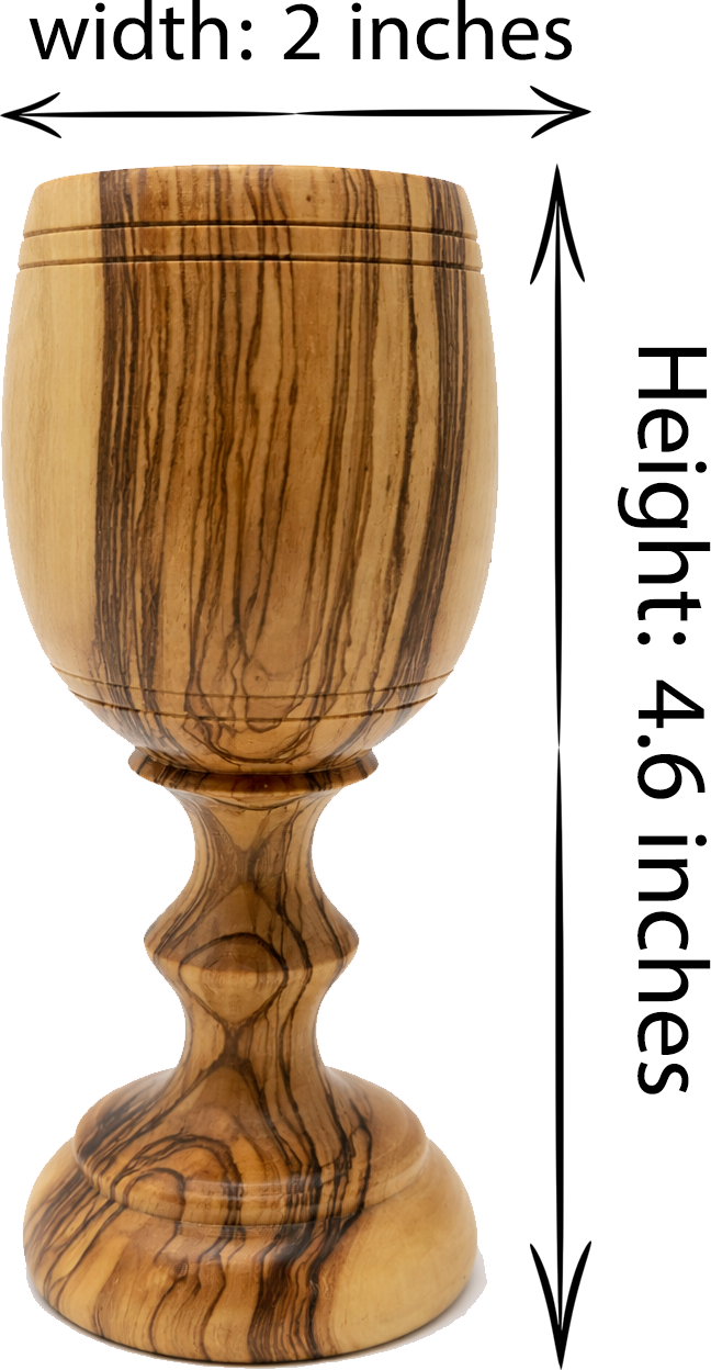 Handmade Olive Wood Medium Cup from Bethlehem | Holy Land Wooden Chalice