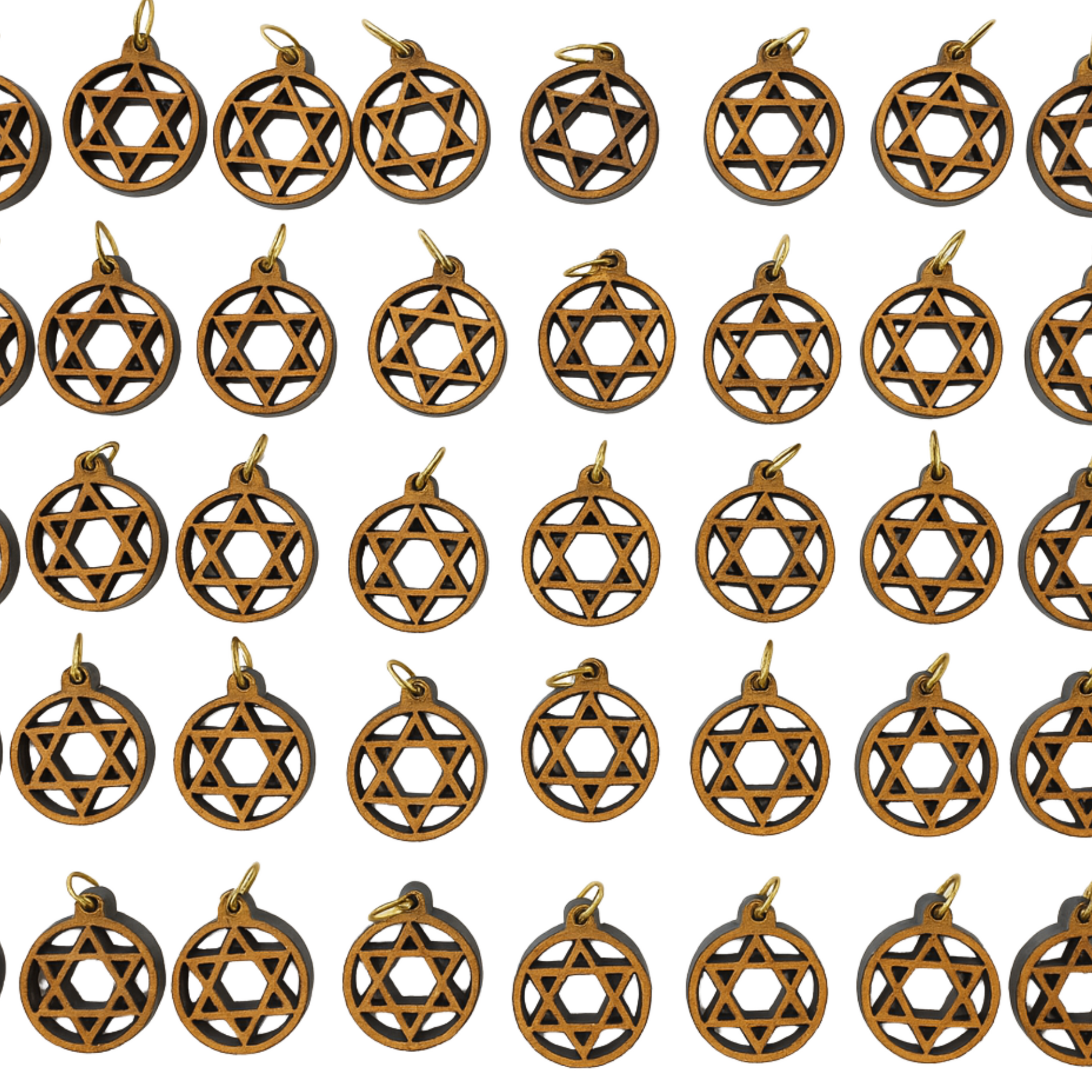 Olive Wood Star of David Charms Set of 10 - Additional View 13
