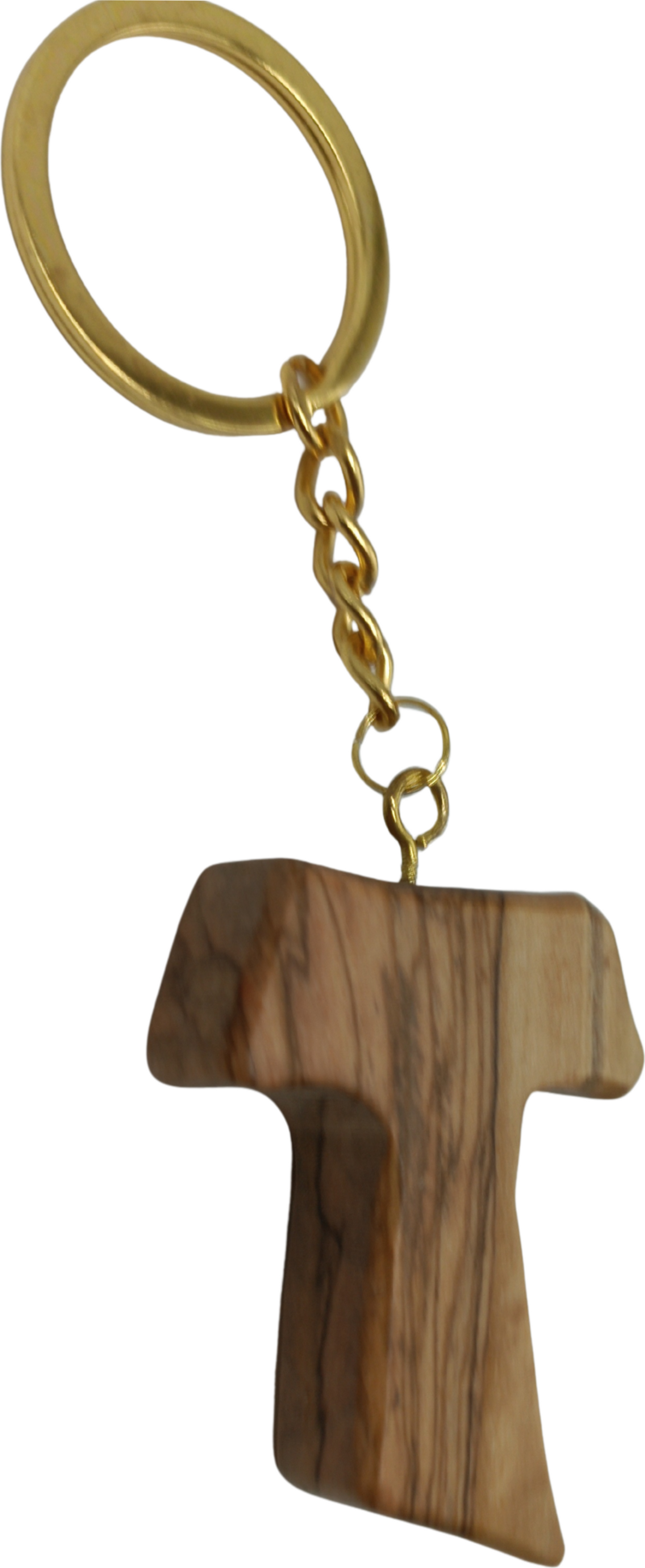 Hand crafted Olive Wood Tau Cross Keychain – Symbol of Faith and Protection