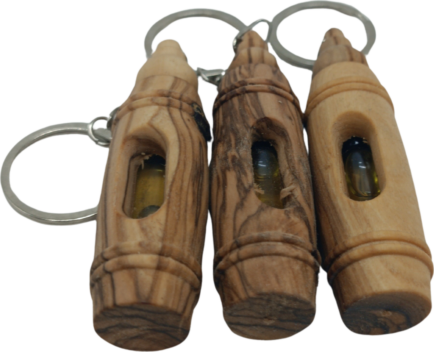 Handcrafted Olive Wood Keychain with Encased Pure Olive Oil – Unique and Symbolic Gift