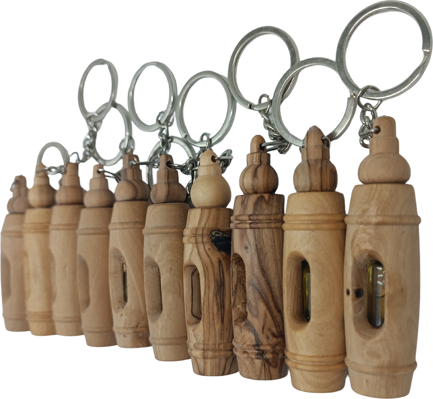 Handcrafted Olive Wood Keychain with Encased Pure Olive Oil – Unique and Symbolic Gift