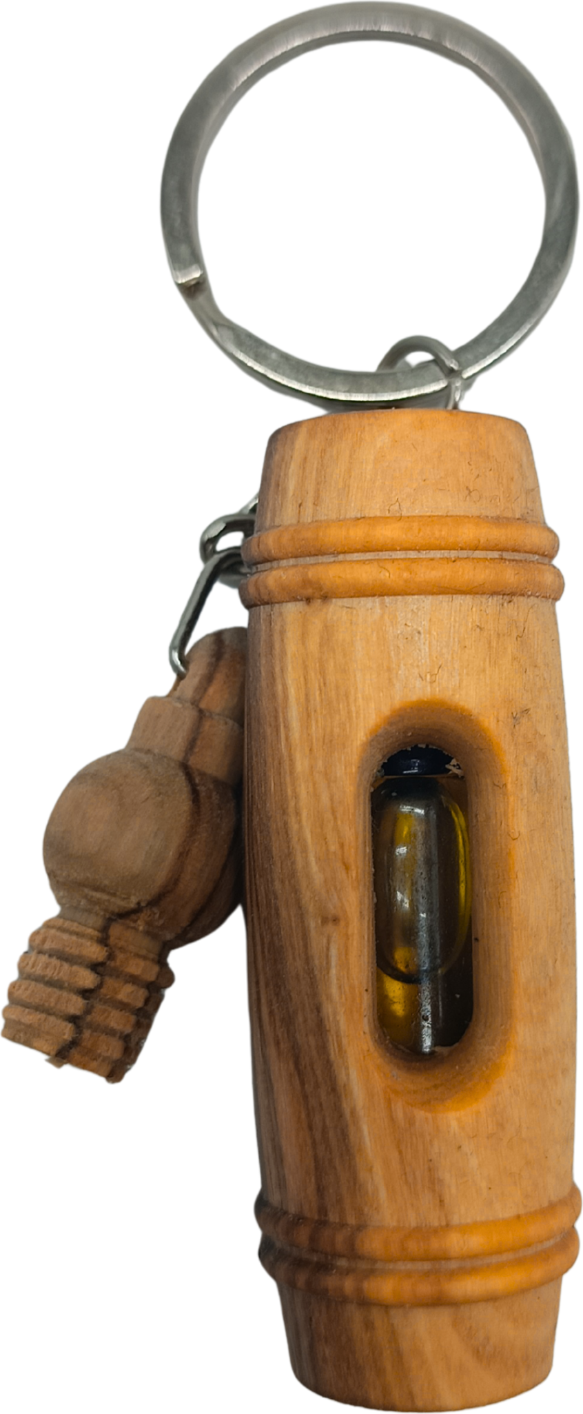 Handcrafted Olive Wood Keychain with Encased Pure Olive Oil – Unique and Symbolic Gift