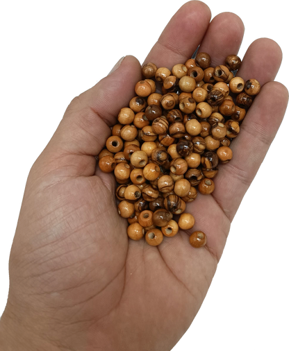 6mm Round Handcrafted Olive Wood Beads from Bethlehem