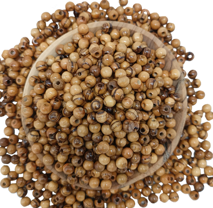 6mm Round Handcrafted Olive Wood Beads from Bethlehem