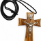 Handmade Olive Wood Cross Necklace from Bethlehem – Christian Crucifix Pendant with INRI – Holy Land Jewelry Gift