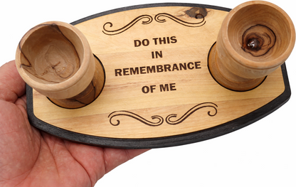 Handmade Olive Wood Wine and Water Tray from Bethlehem