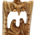 Abstract Nativity Scene Sculpture with Bethlehem Star - Hand - Carved Olive Wood from the Holy Land | Religious Home Decor & Gift | 6.5x4.1x1.8", 280g - Zuluf