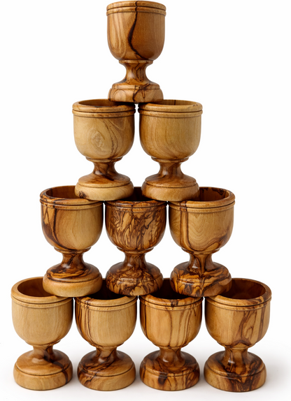 Handcrafted Olive Wood Cup from Bethlehem | Handmade Holy Land Wooden small Cup by Zuluf