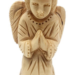 Angel Praying Olive Wood Carving - Handcrafted Spiritual Sculpture, Divine Prayer Figurine for Home Decor and Gifts 4.9 - Inch - Zuluf