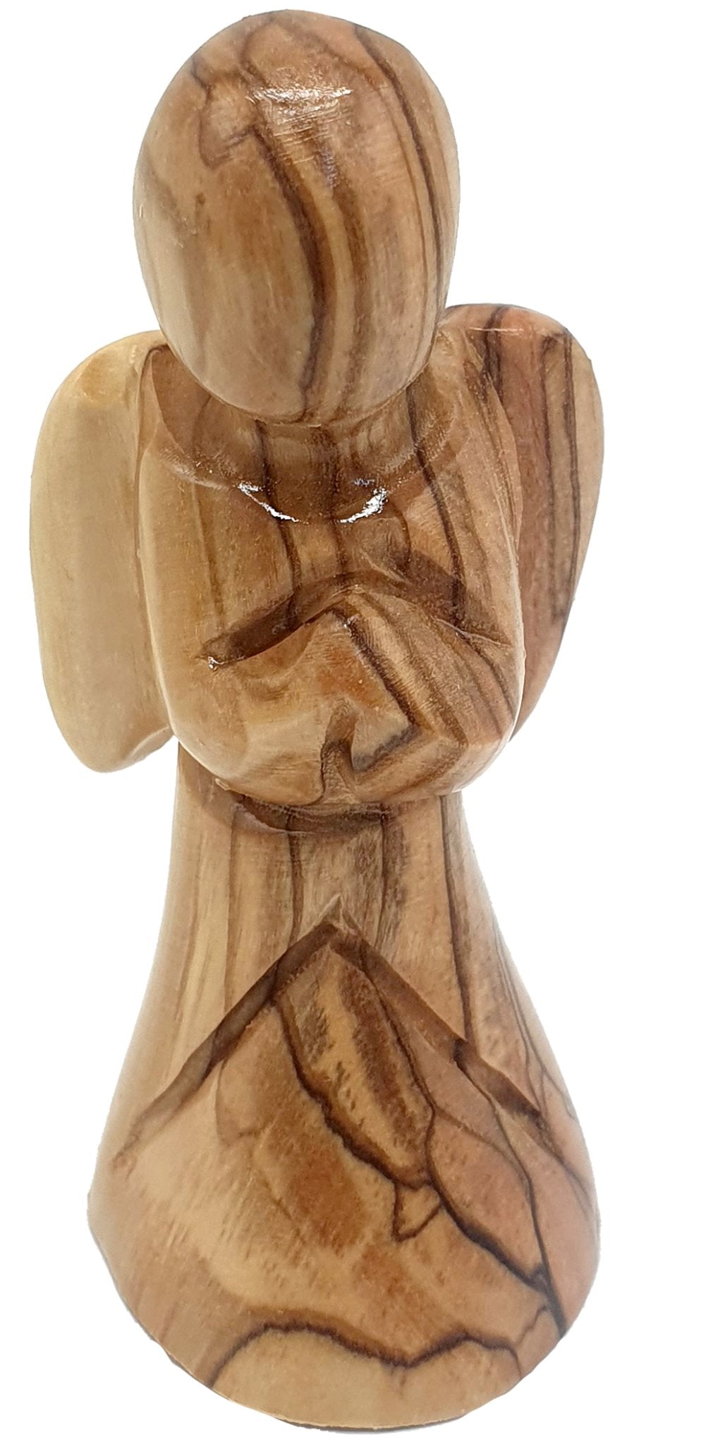 Angel Statue with Wings - Handcrafted Olive Wood from Bethlehem | Zuluf Store Exclusive Spiritual Decor - Zuluf