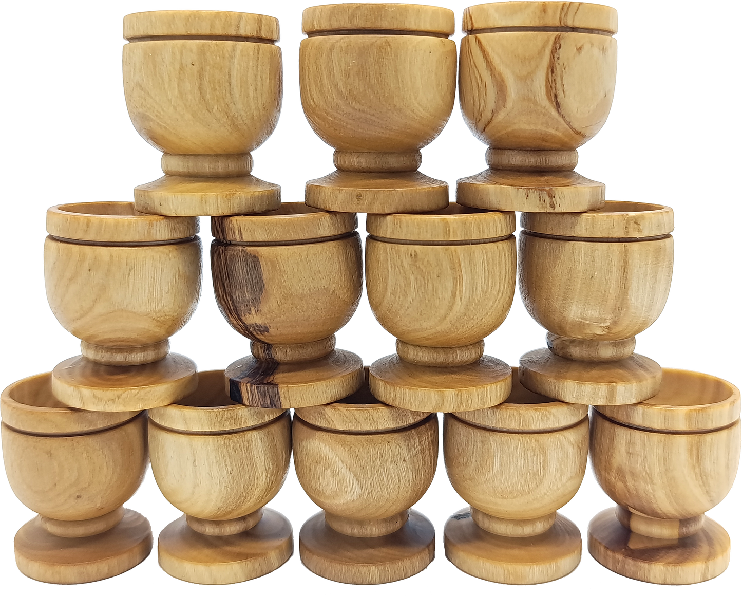Handcrafted Olive Wood Cup from Bethlehem | Small Wooden Communion or Prayer mini Cup | Holy Land Artisan Craft | 1.57" x 1.38"