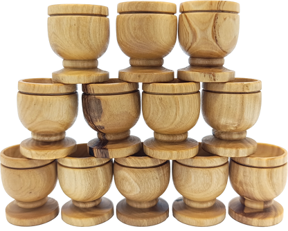 Handcrafted Olive Wood Cup from Bethlehem | Small Wooden Communion or Prayer mini Cup | Holy Land Artisan Craft | 1.57" x 1.38"