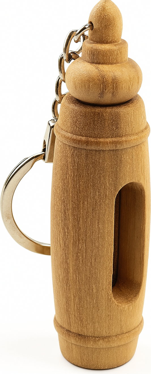 Handcrafted Olive Wood Keychain with Encased Pure Olive Oil – Unique and Symbolic Gift