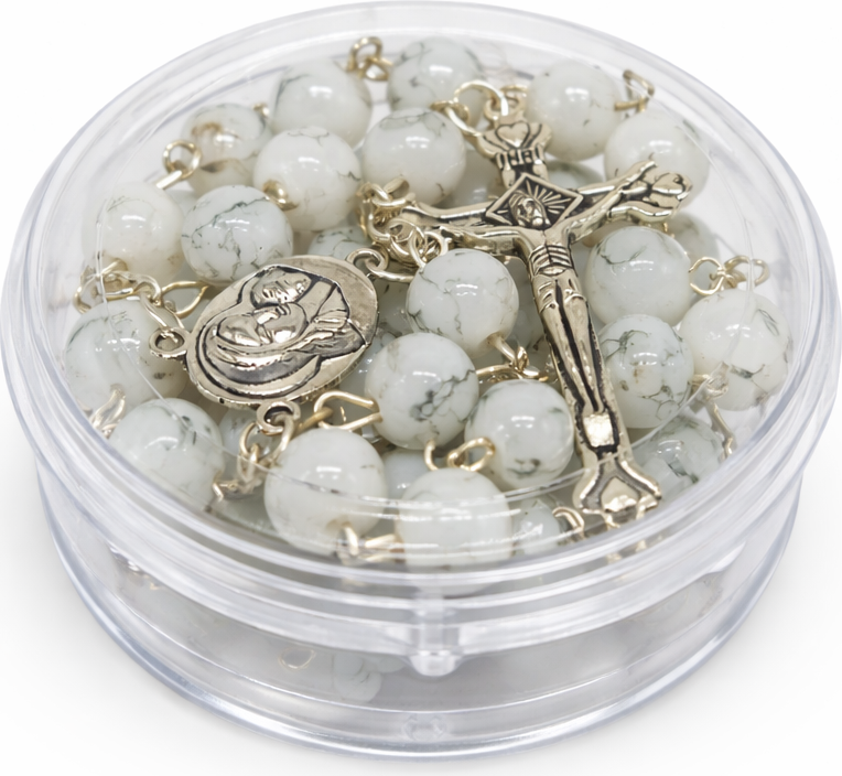 Catholic Prayer Rosary with Stone Beads – Choose Your Color