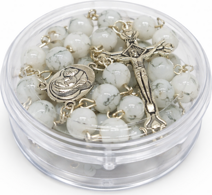 Catholic Prayer Rosary with Stone Beads – Choose Your Color