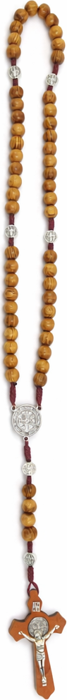 Olive Wood Rosary with Wooden Crucifix & Metal Medals | Classic Prayer Rosary