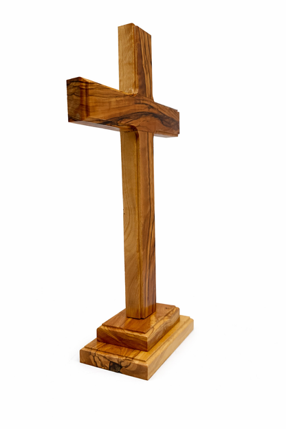 Handmade Olive Wood Cross from Bethlehem – Christian Cross Decor, Holy Land Gift – 6.1" 7.5" 9.25" 11.2" Sizes