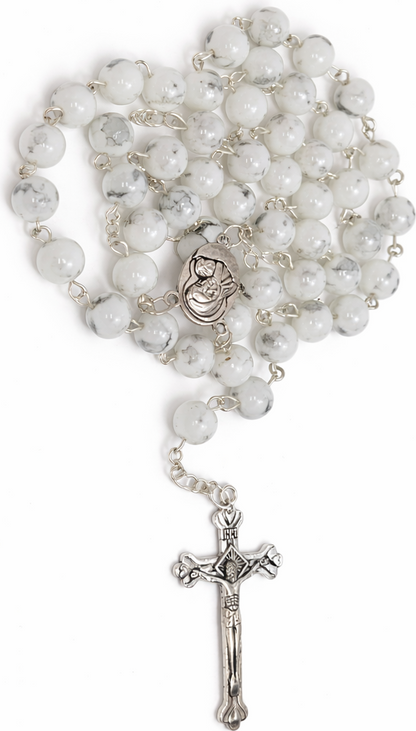 Catholic Prayer Rosary with Stone Beads – Choose Your Color