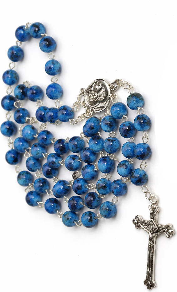 Catholic Prayer Rosary with Stone Beads – Choose Your Color